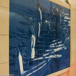 Ceramic Mural depicting past industry Al Ghubaiba Metro Station