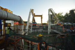 Pumping 700 cubic meters of underwater concrete