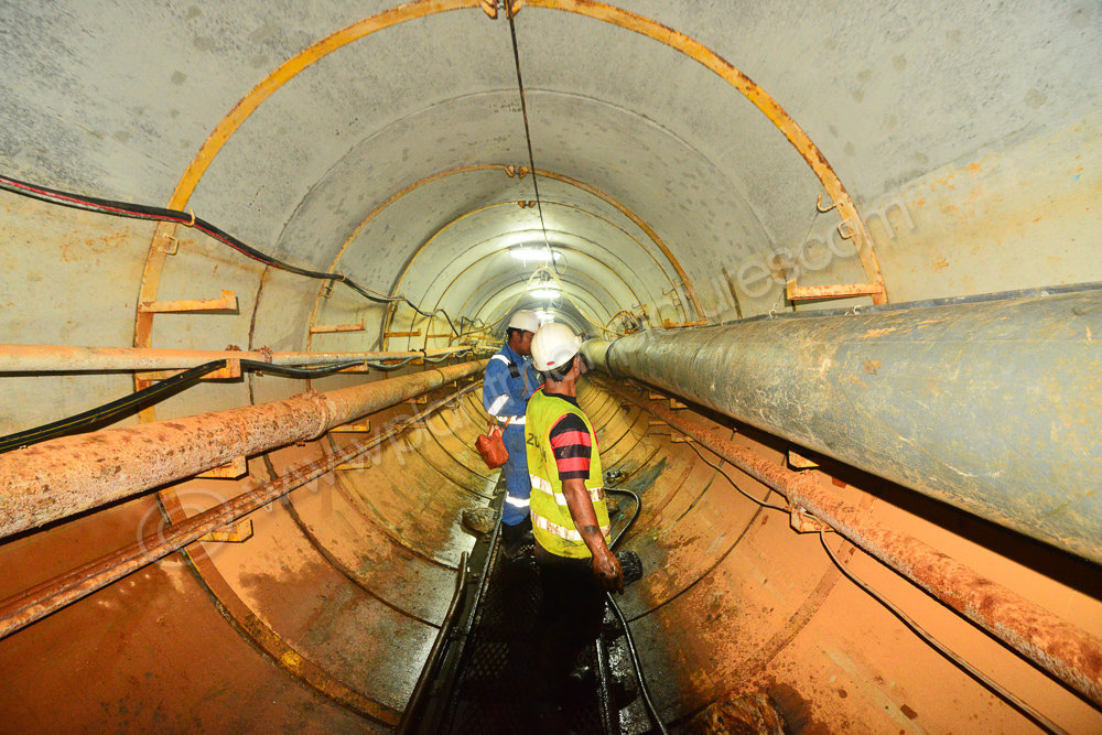 inspecting the tunnel