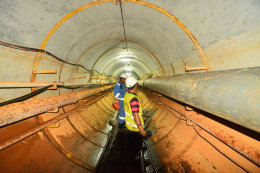 inspecting the tunnel