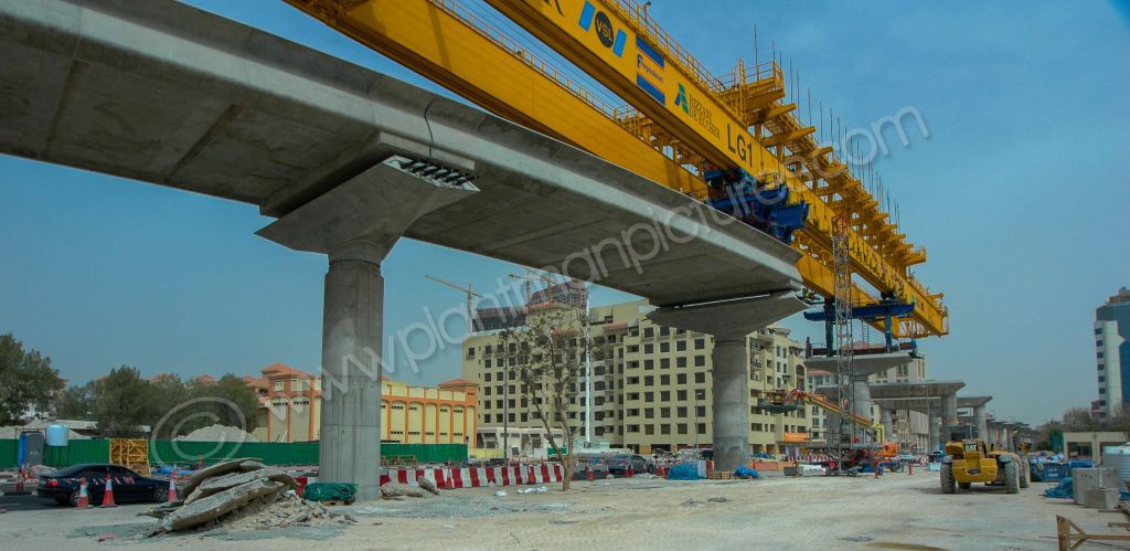 Launching Gantry on its way to Healthcare City Station in the distance