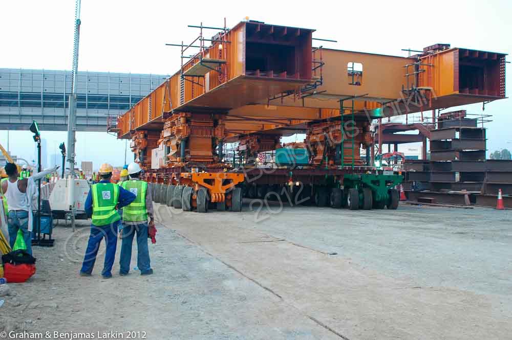 Self propelled modular transporter Jebal ali Station dubai metro