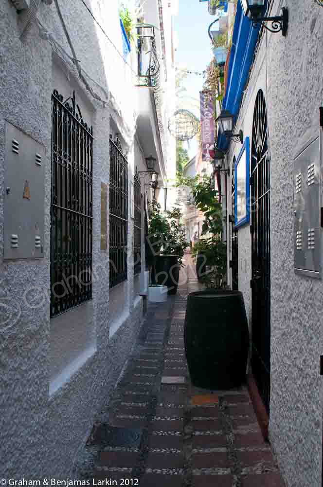 Alley of Bars in the Old Town Marbella