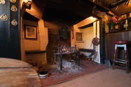 The fireplace at the Red Lion Inn