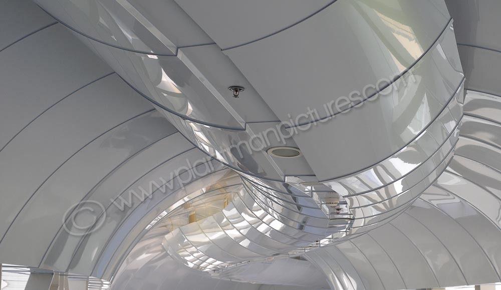 Ceiling design of walkway