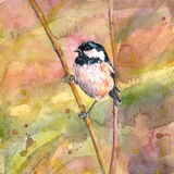 Coal Tit a coal tit on golden background, bird art