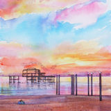 The Best Sunsets need Clouds a starling murmuration over the West Pier, Brighton and a pink sunset