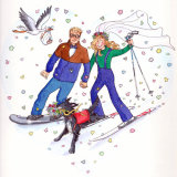 A wedding invitation for winter sports lovers