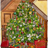 watercolour christmas tree