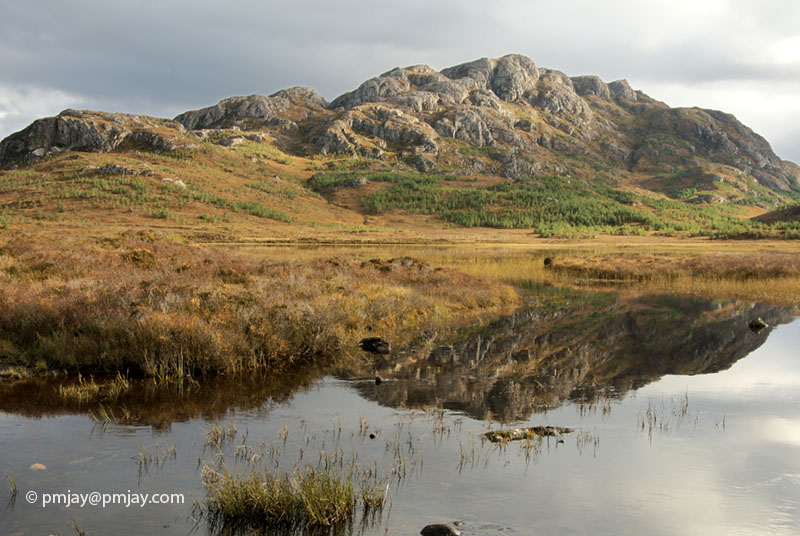 Meall Lochan a' Chleirich reflected in Am Faur Loch