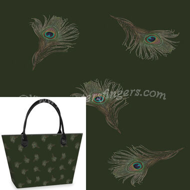 Floating Peacock Feathers Tote