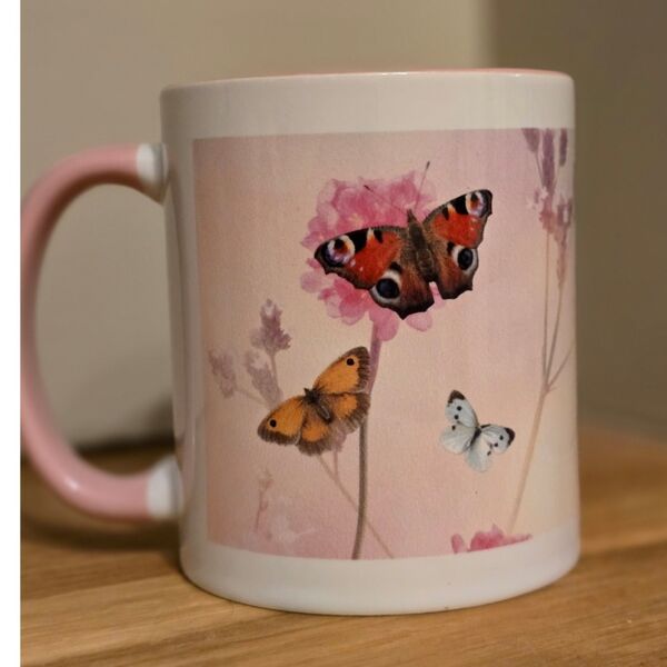 Butterfly ceramic printed mug