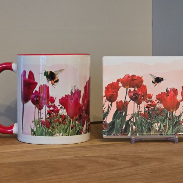 Poppy & Bee Mug and Coaster Set