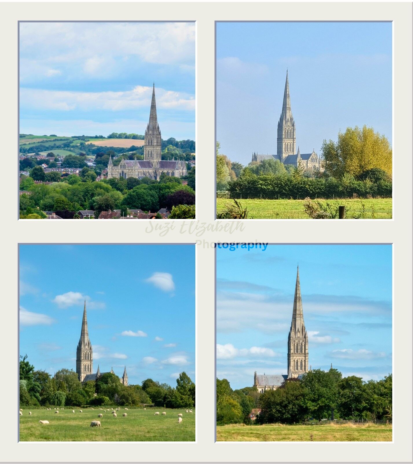 set of four Salisbury Cathedral ceramic coaster set
