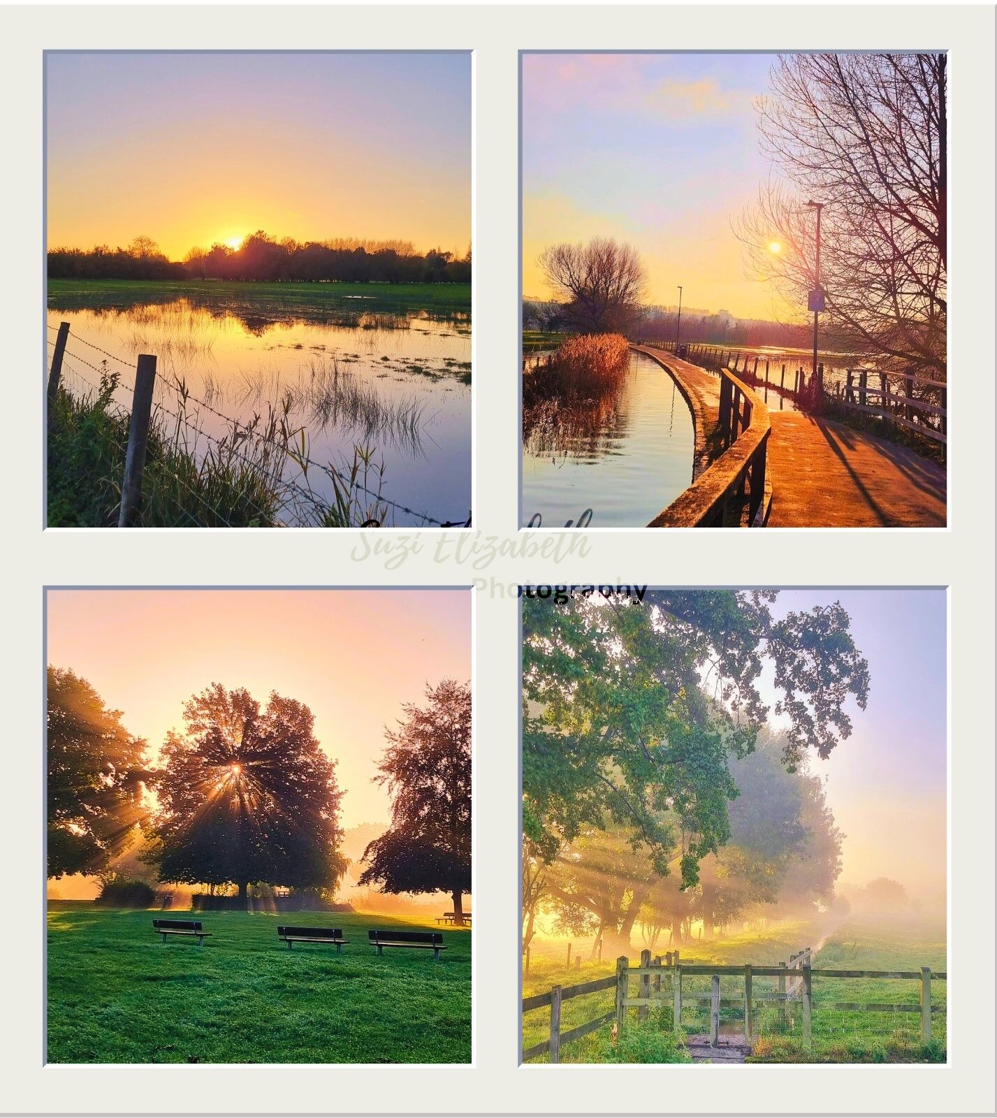 A set of four sunset ceramic coasters