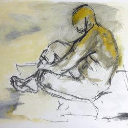 Man Seated on Floor - SOLD