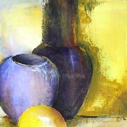 Purple Vase with Yellow Sphere