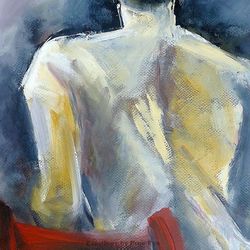 Woman with Red Chair