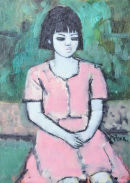 Young Girl in Pink Dress SOLD