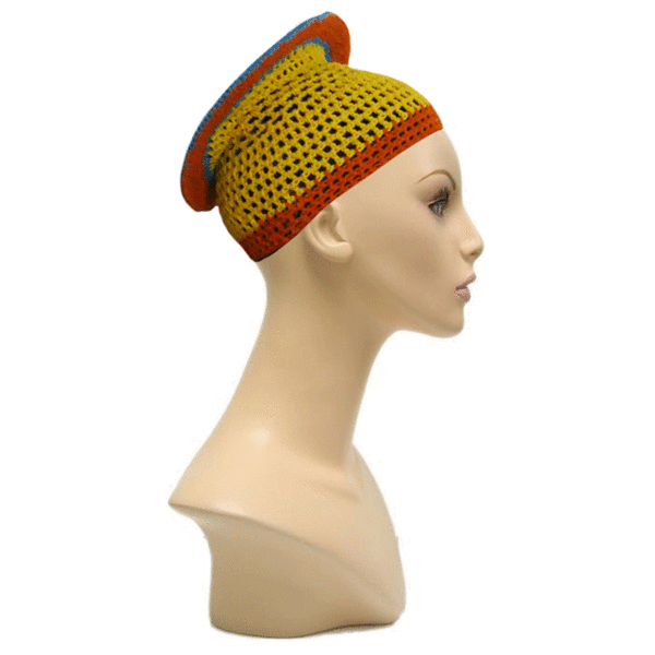 Hand crocheted cotton/linen hat