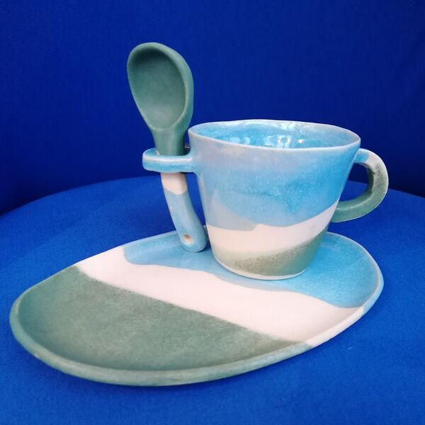 Soup Mug Spoon Plate/ Hot Chocolate Biscuits - for sale £30