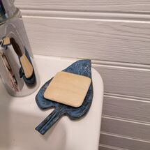 213-Leaf your Soap Here Dish - Blue Green - £15 for sale