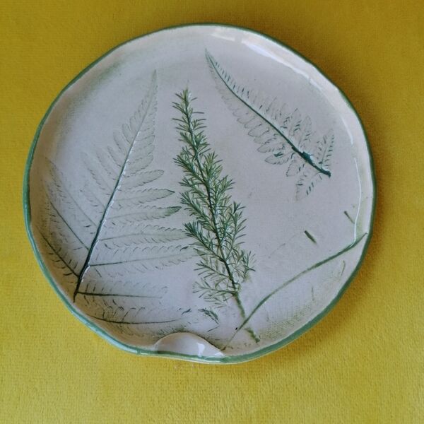 Fern pressed spoon rest - £15 sold