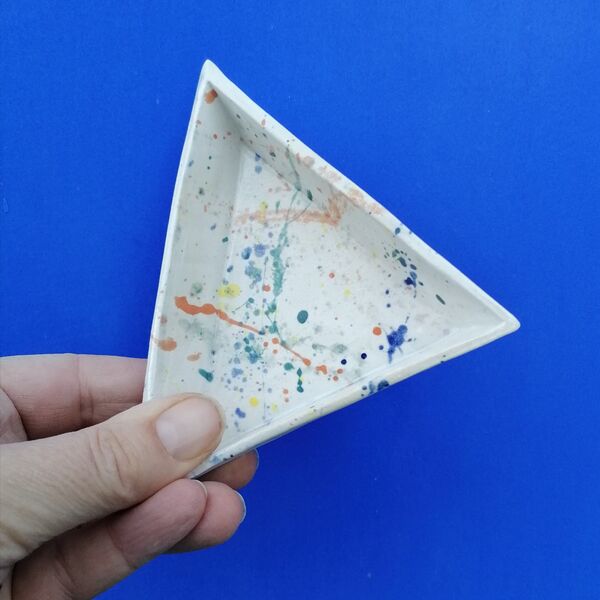 Geometric Triangular Jacksoned Dish - £15 sold