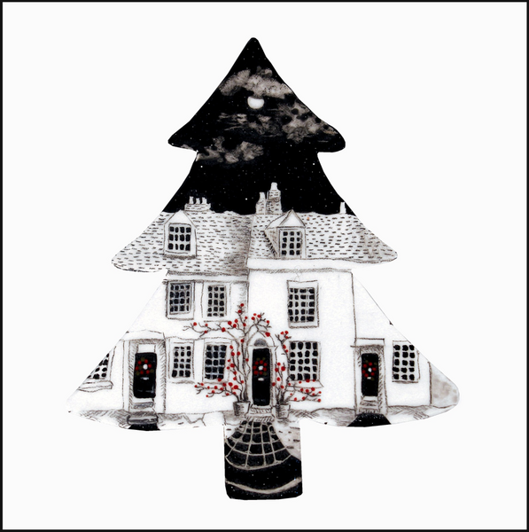 CHRISTMAS TOWN HOUSES -TREE (C9)