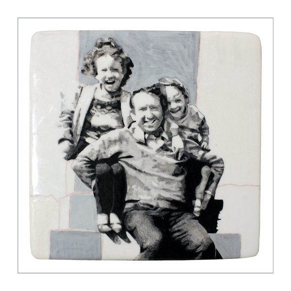 ANNETTE AND CATHERINE WITH THEIR DAD