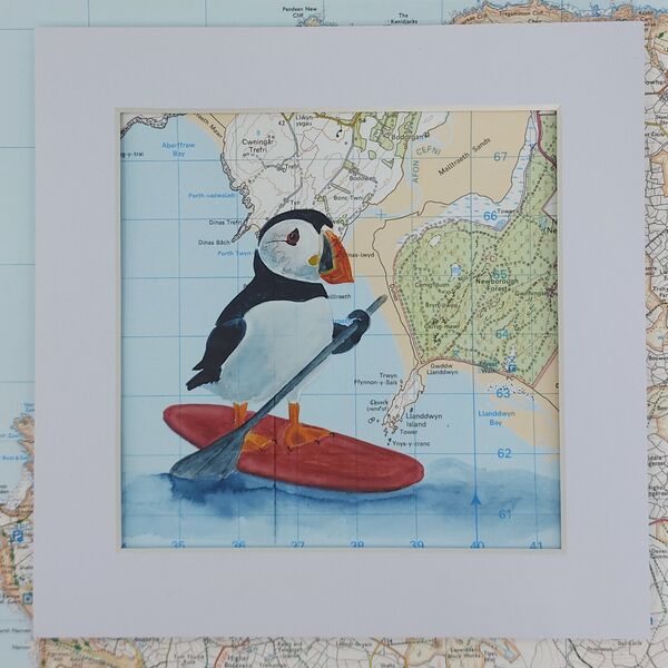 Paddleboarding Puffin at Llanddwyn Island