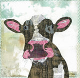 Cow- Animal Collage by Clare Thompson