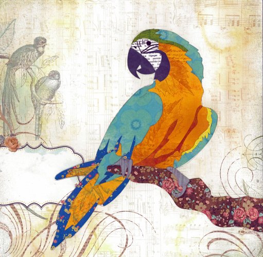 Macaw - Animal Collage by Clare Thompson