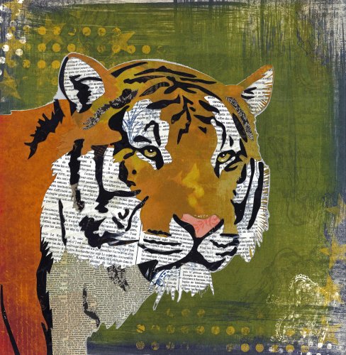 Tiger - Animal Collage by Clare Thompson