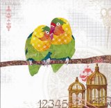 Love Birds - Animal Collage by Clare Thompson