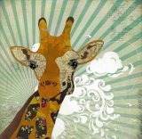 Giraffe - Animal Collage by Clare Thompson