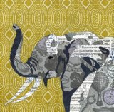 Elephant - Animal Collage by Clare Thompson