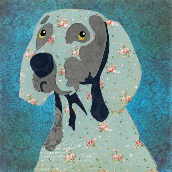 Weimaraner - Animal Collage by Clare Thompson