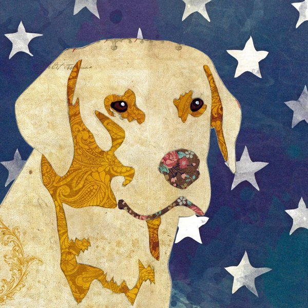 Golden Labrador - Animal Collage by Clare Thompson