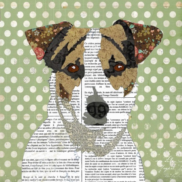Jack Russell - Animal Collage by Clare Thompson