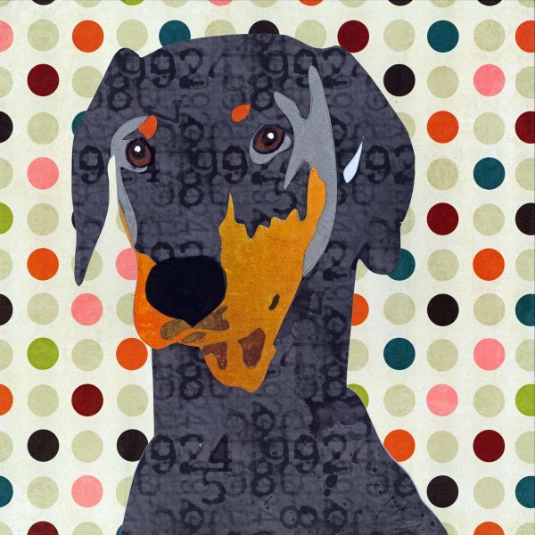 Doberman - Animal Collage by Clare Thompson