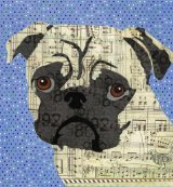 Pug - Animal Collage by Clare Thompson
