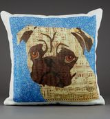 Pug Cushion by Clare Thompson
