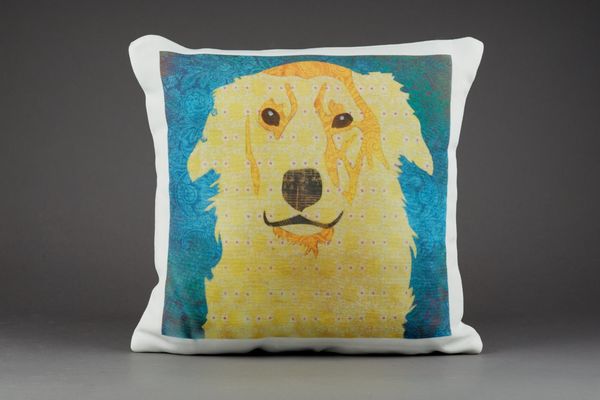 Golden Retriever Cushion by Clare Thompson