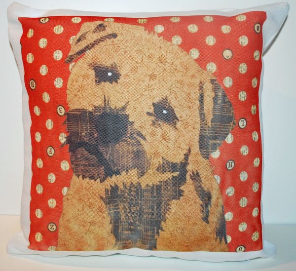 Border Terrier Cushion by Clare Thompson