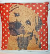 Border Terrier Cushion by Clare Thompson