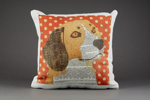 Beagle Cushion by Clare Thompson