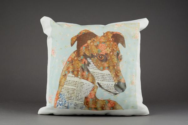 Greyhound Cushion by Clare Thompson