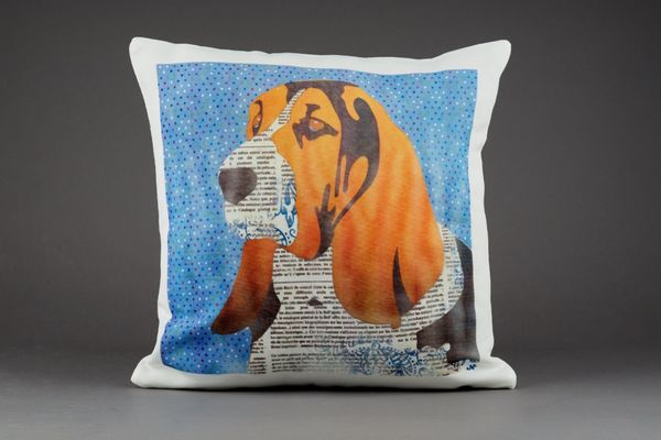 Basset Hound Cushion by Clare Thompson