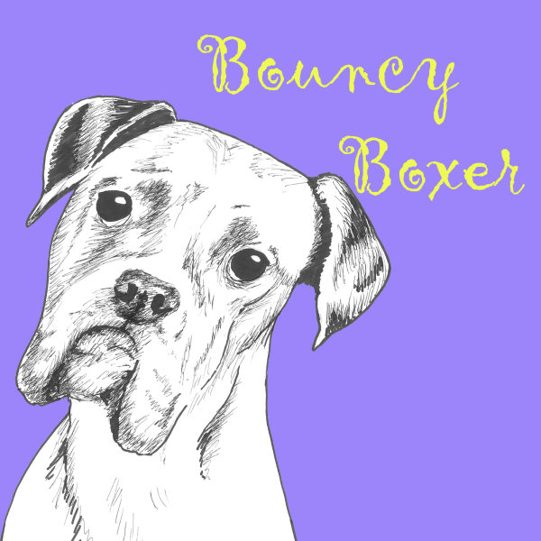 Bouncy Boxer Dog Breed Print by Clare Thompson
